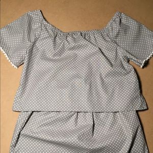 Handmade off the shoulder top and matching skirt